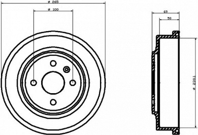 HELLA PAGID 8dt355300921 -  Тормозной барабан